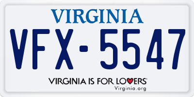 VA license plate VFX5547