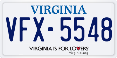 VA license plate VFX5548