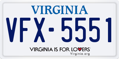 VA license plate VFX5551