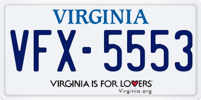 VA license plate VFX5553