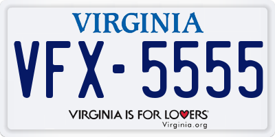 VA license plate VFX5555