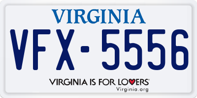 VA license plate VFX5556