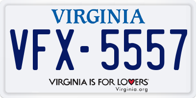 VA license plate VFX5557