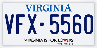 VA license plate VFX5560