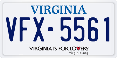 VA license plate VFX5561