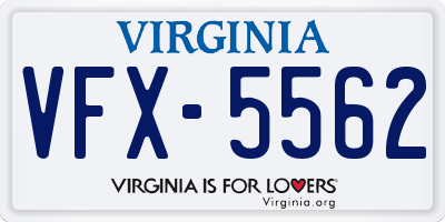 VA license plate VFX5562