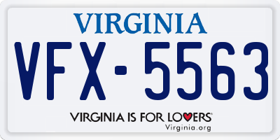 VA license plate VFX5563