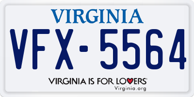 VA license plate VFX5564