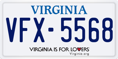 VA license plate VFX5568