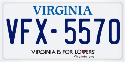 VA license plate VFX5570