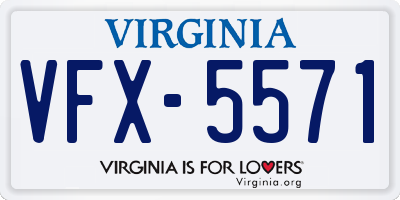 VA license plate VFX5571
