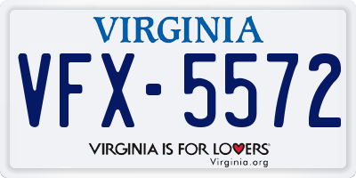 VA license plate VFX5572