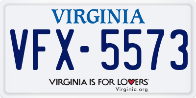VA license plate VFX5573