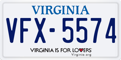 VA license plate VFX5574