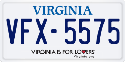 VA license plate VFX5575