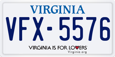 VA license plate VFX5576