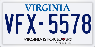 VA license plate VFX5578