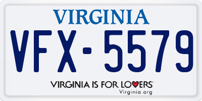 VA license plate VFX5579
