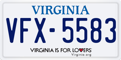 VA license plate VFX5583