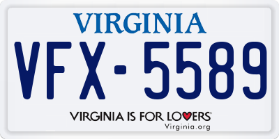 VA license plate VFX5589