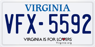 VA license plate VFX5592