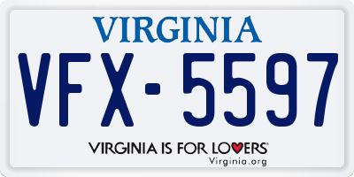 VA license plate VFX5597