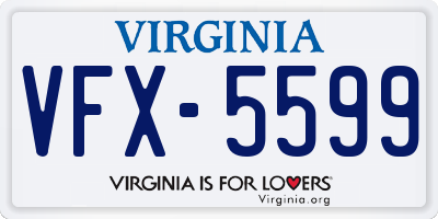 VA license plate VFX5599