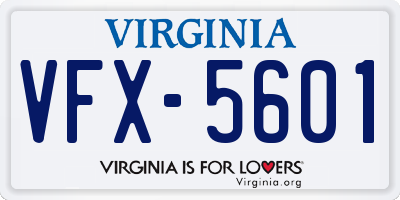 VA license plate VFX5601