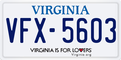 VA license plate VFX5603