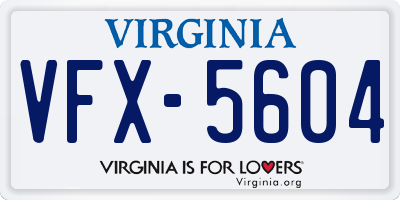 VA license plate VFX5604