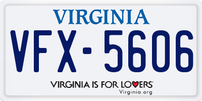 VA license plate VFX5606
