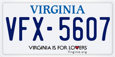 VA license plate VFX5607