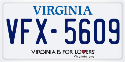 VA license plate VFX5609