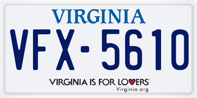 VA license plate VFX5610