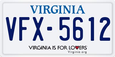 VA license plate VFX5612