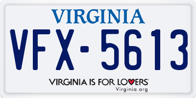 VA license plate VFX5613