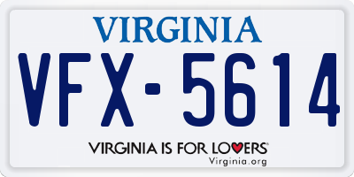VA license plate VFX5614