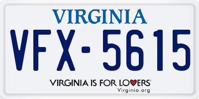 VA license plate VFX5615