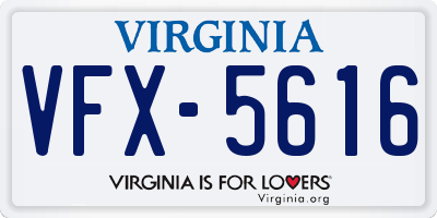 VA license plate VFX5616