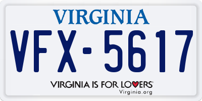 VA license plate VFX5617
