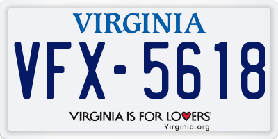 VA license plate VFX5618