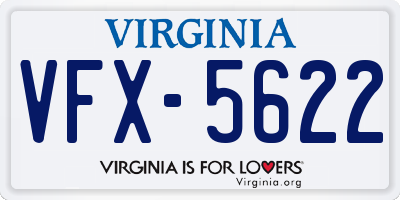 VA license plate VFX5622