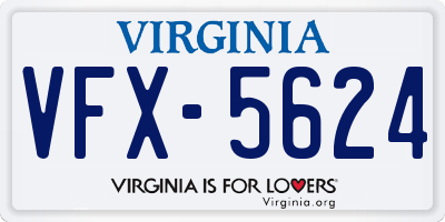 VA license plate VFX5624