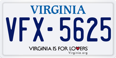 VA license plate VFX5625