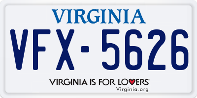VA license plate VFX5626