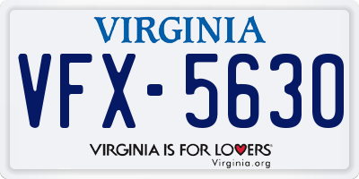 VA license plate VFX5630