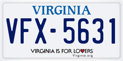 VA license plate VFX5631