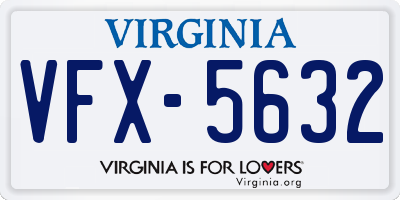 VA license plate VFX5632