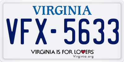 VA license plate VFX5633