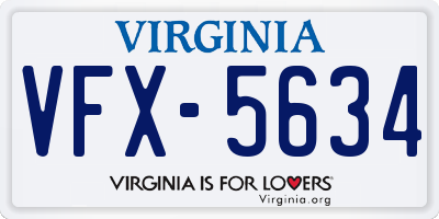 VA license plate VFX5634